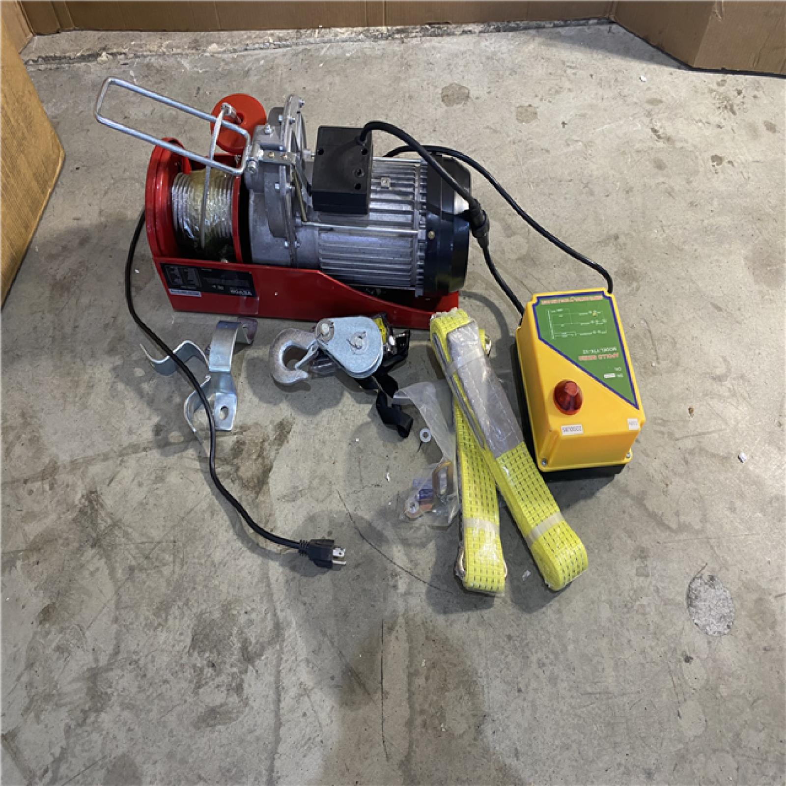 Houston location AS-IS VEVOR Electric Hoist Lift 1980LBS 900KG Overhead Electric Hoist 110V Electric Wire Hoist Remote Control Garage Auto Shop Overhead Lift
