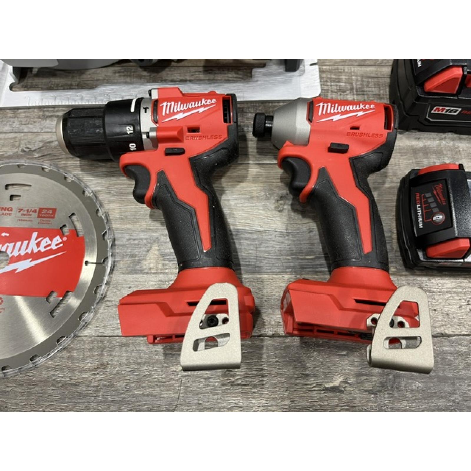 AS-IS Milwaukee 18-Volt Lithium-Ion Brushless Cordless (4-Tool) Combo Kit