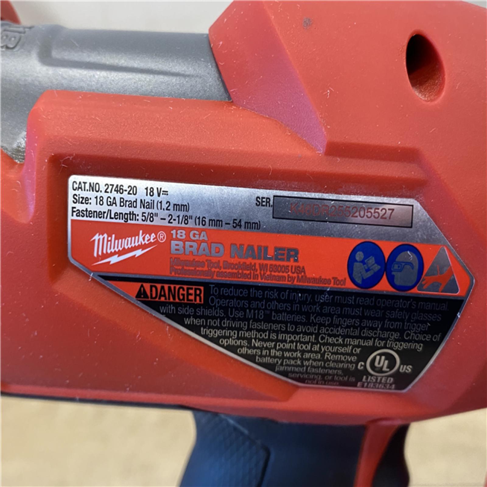 AS-IS Milwaukee FUEL 18-Volt Lithium-Ion Brushless Cordless Gen II 18-Gauge Brad Nailer (Tool-Only)