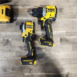 HOUSTON LOCATION - AS-IS DEWALT 20V MAX XR Hammer Drill and ATOMIC Impact Driver 2 Tool Cordless Combo Kit with (2) 4.0Ah Batteries, Charger, and Bag
