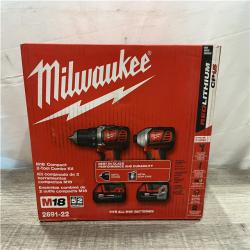 NEW - Milwaukee 18V Lithium-Ion Cordless Drill Driver/Impact Driver Combo Kit