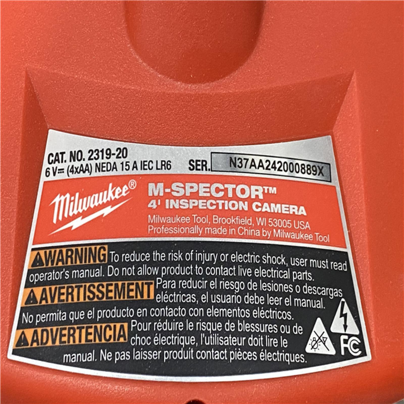 AS-IS Milwaukee M- Spector 4 ft. Inspection Sewer Camera Scope