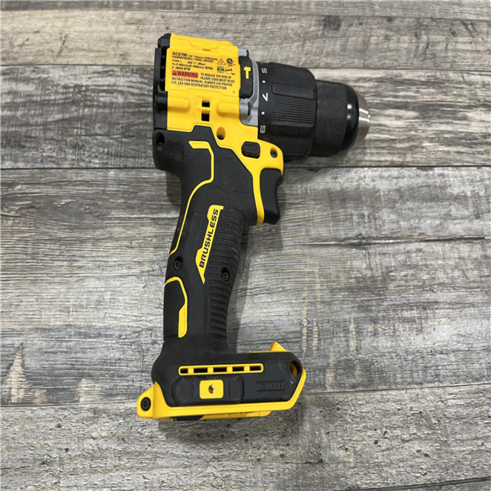 AS-IS DEWALT ATOMIC 20-Volt MAX Brushless Cordless 1/2 in. Hammer Drill (Tool-Only)