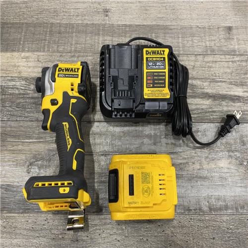 AS-IS DEWALT ATOMIC 20V MAX Lithium-Ion Cordless 1/4 in. Brushless Impact Driver Kit
