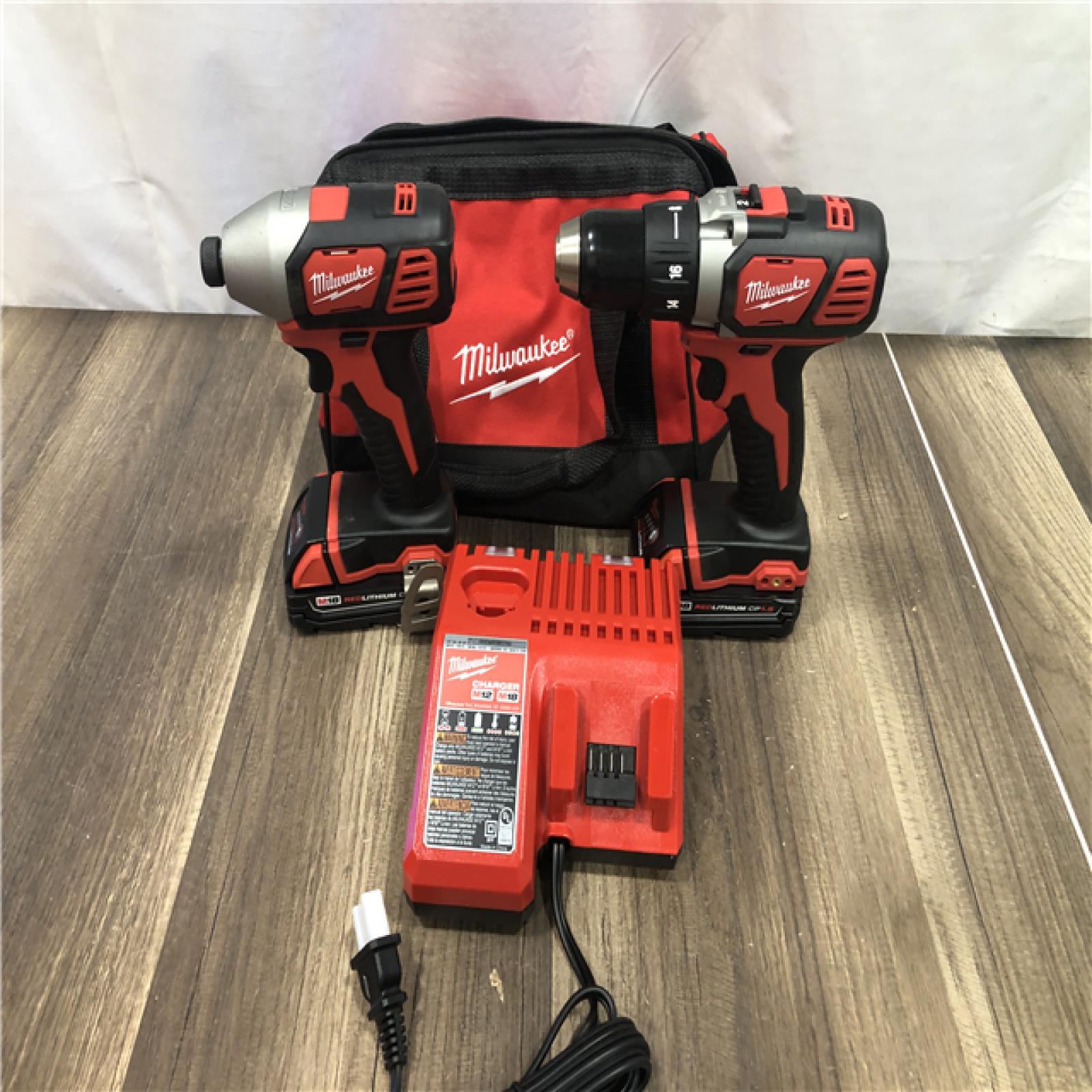 AS-IS Milwaukee 18V Lithium-Ion Cordless Drill Driver/Impact Driver Combo Kit