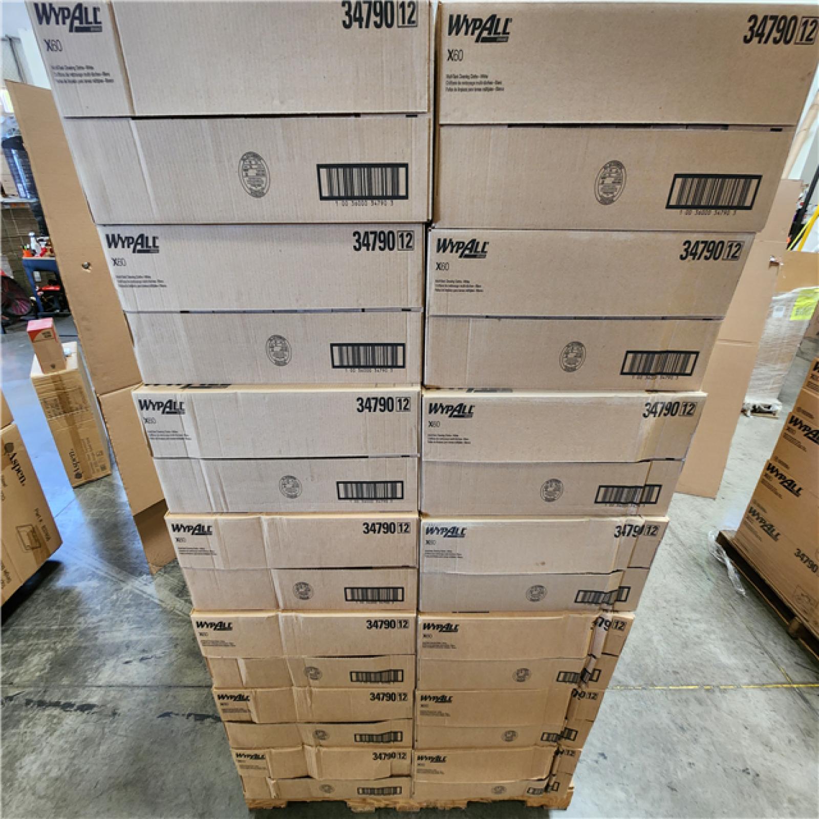 Phoenix Location NEW Wypall GeneralClean X60 Cloths Multi-Task Cleaning Wipes (34790), Strong and Absorbent Towels, White 126 Sheets Per Box Pallet (28-Boxes)