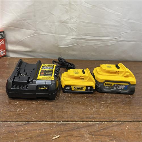 AS-IS DeWalt 20V MAX POWERSTACK DCBP315-2C Lithium-Ion 1.7Ah and 5Ah Battery and Charger Starter Kit 3 Pc