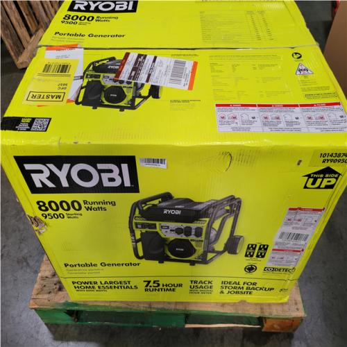CALIFORNIA AS-IS RYOBI 9 500 STARTING WATT/9 500- RUNNING WATT PORTABLE GENERATOR