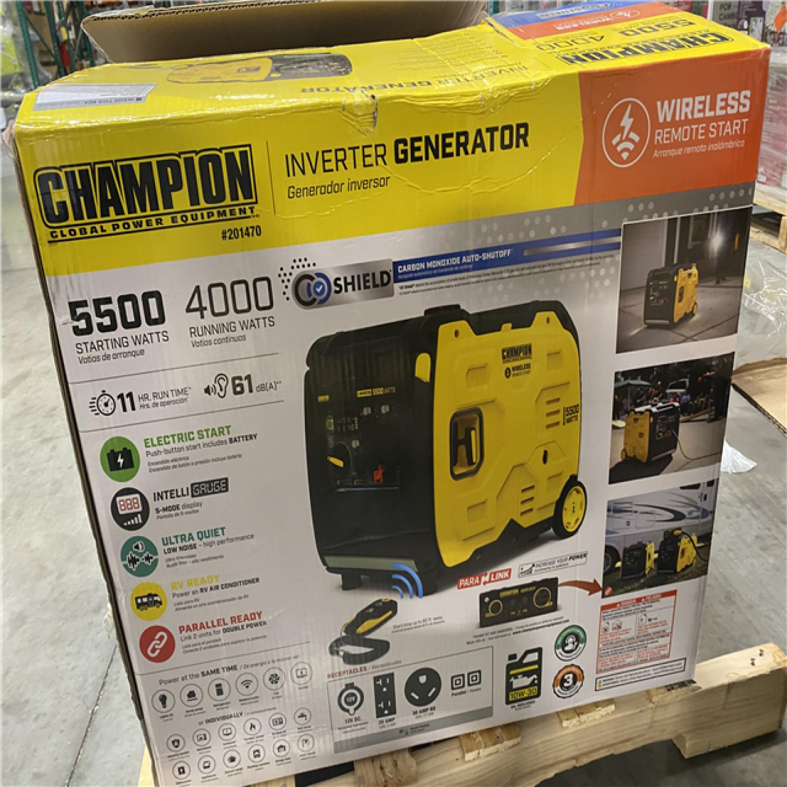Dallas Location - As-Is Champion Power Equipment 5500/4000-Watt Portable Gasoline Inverter Generator
