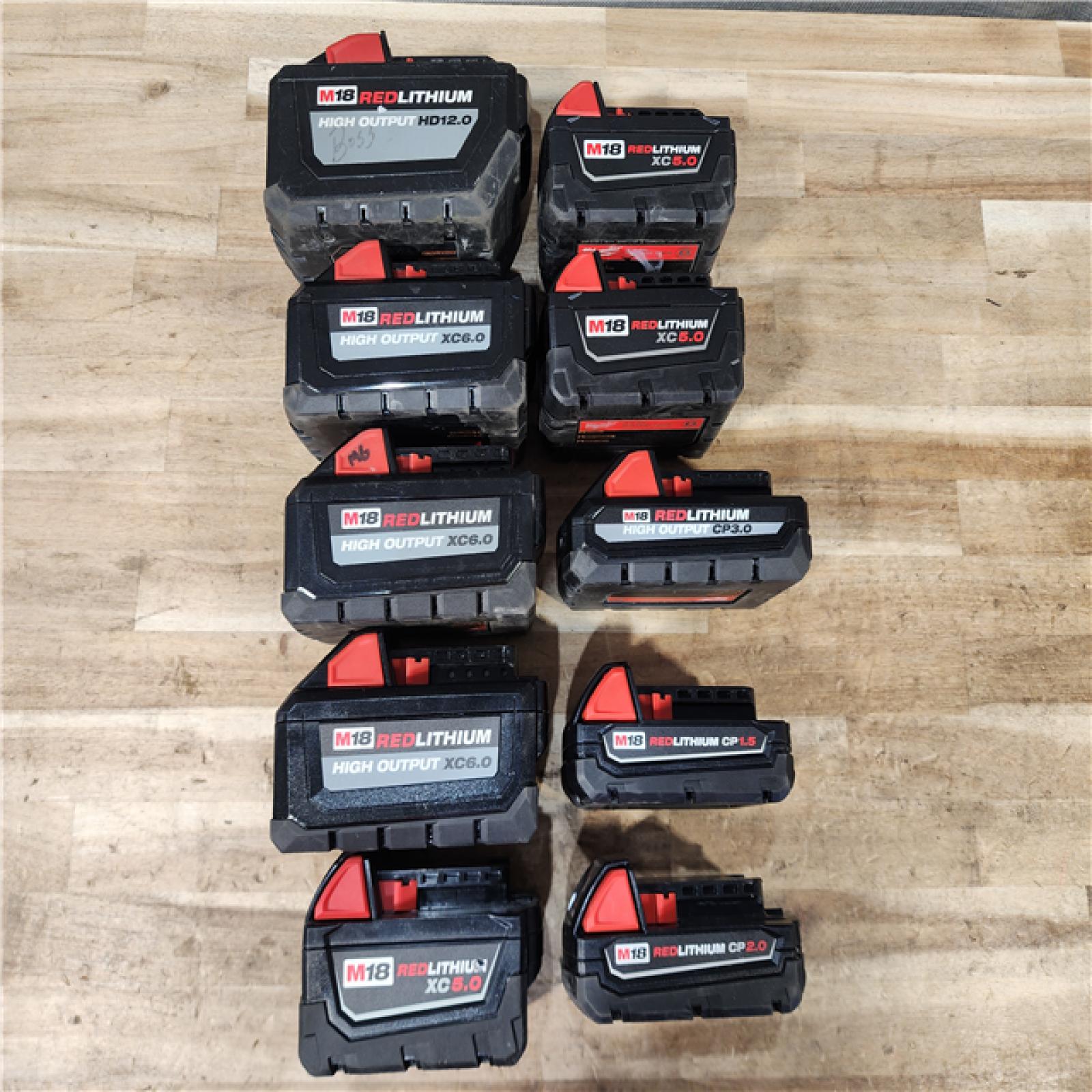 HOUSTON LOCATION - AS-IS MILWAUKEE BATTERY PACK QTY - 10