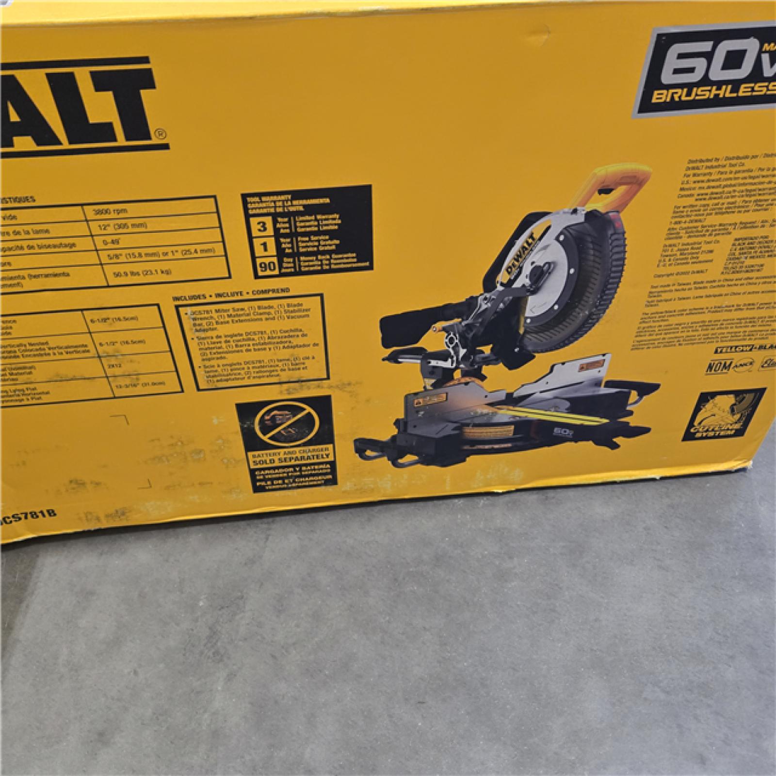 AS-IS DEWALT 60V Lithium-Ion 12 in. Cordless Sliding Miter Saw (Tool Only)