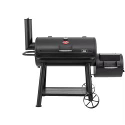 DALLAS LOCATION - Char-Griller Grand Champ Charcoal Grill and Offset Smoker in Black
