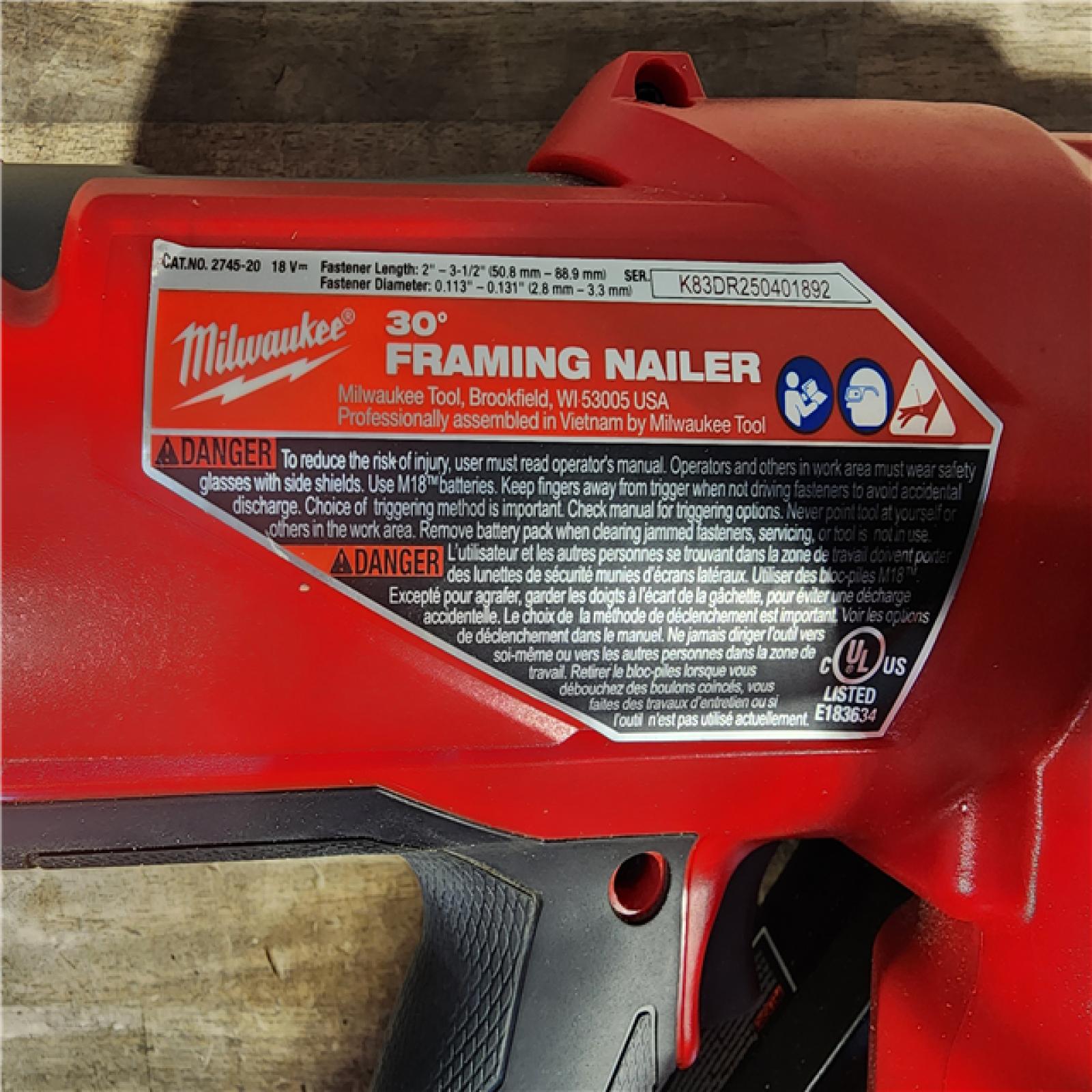 HOUSTON LOCATION - AS-IS M18 FUEL 3-1/2 in. 18-Volt 30-Degree Lithium-Ion Brushless Cordless Framing Nailer (Tool-Only)