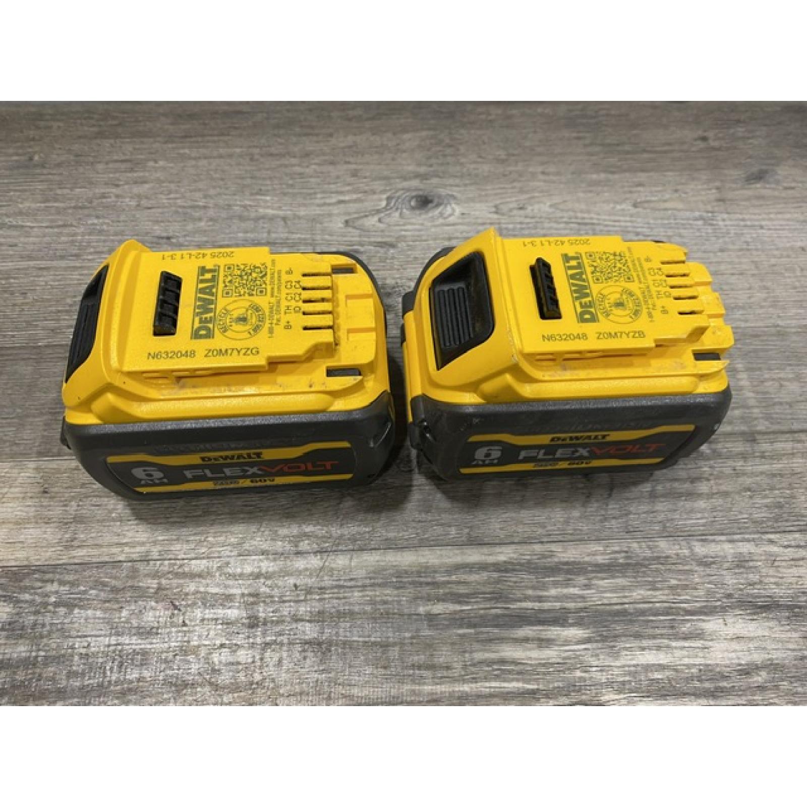 AS-IS DEWALT FLEXVOLT 20V/60V MAX Lithium-Ion 6.0Ah Battery Pack (2 Pack)