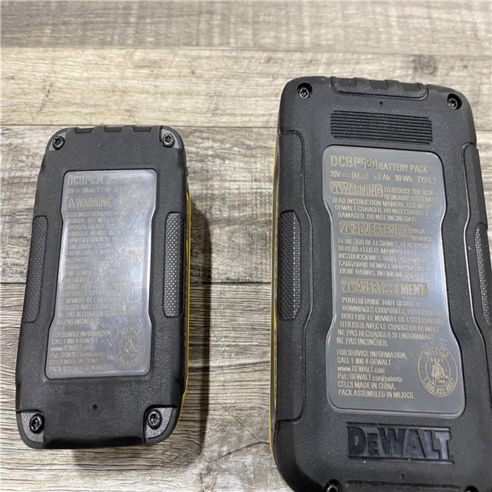 AS-IS DEWALT 20V MAX XR POWERSTACK Lithium-Ion Battery Starter Kit with 5.0Ah and 1.7Ah Batteries and Charger