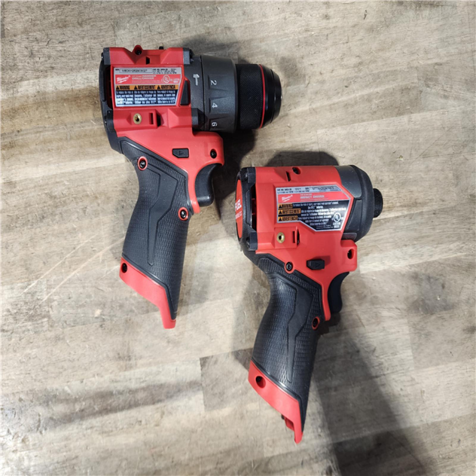 HOUSTON LOCATION - AS-IS Milwaukee FUEL 12-Volt Lithium-Ion Brushless Cordless Hammer Drill and Impact Driver Combo Kit