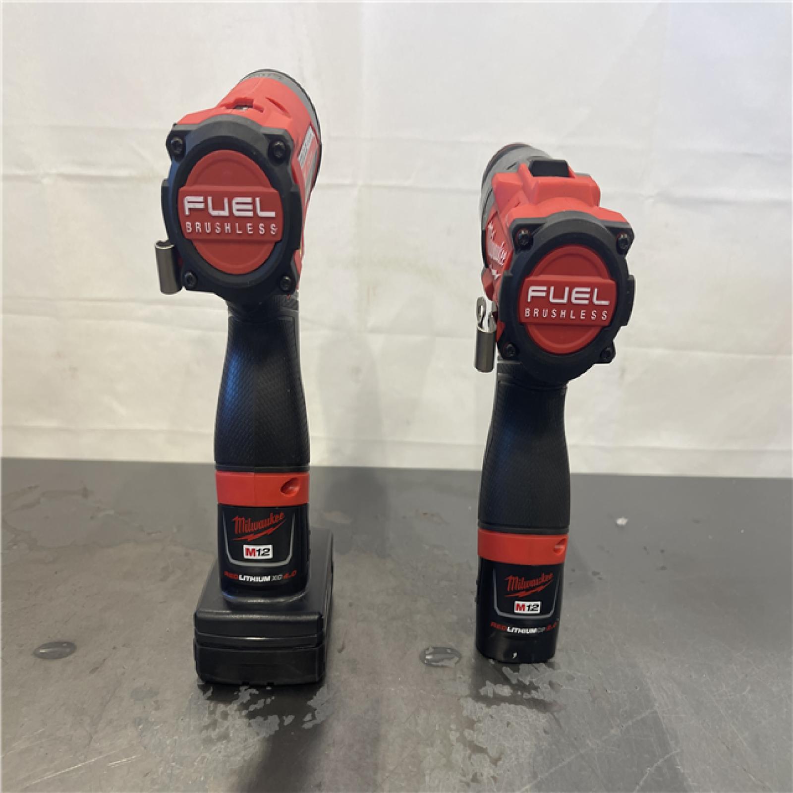 AS-IS- Milwaukee M12 FUEL Cordless 2-Tool Combo Kit: 1/2Hammer Drill  1/4Hex Impact Driver