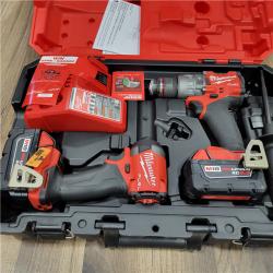 AS-IS  Milwaukee M18 FUEL 18V Lithium-Ion Brushless Cordless Hammer Drill and Impact Driver Combo Kit (2-Tool) with 2 Batteries