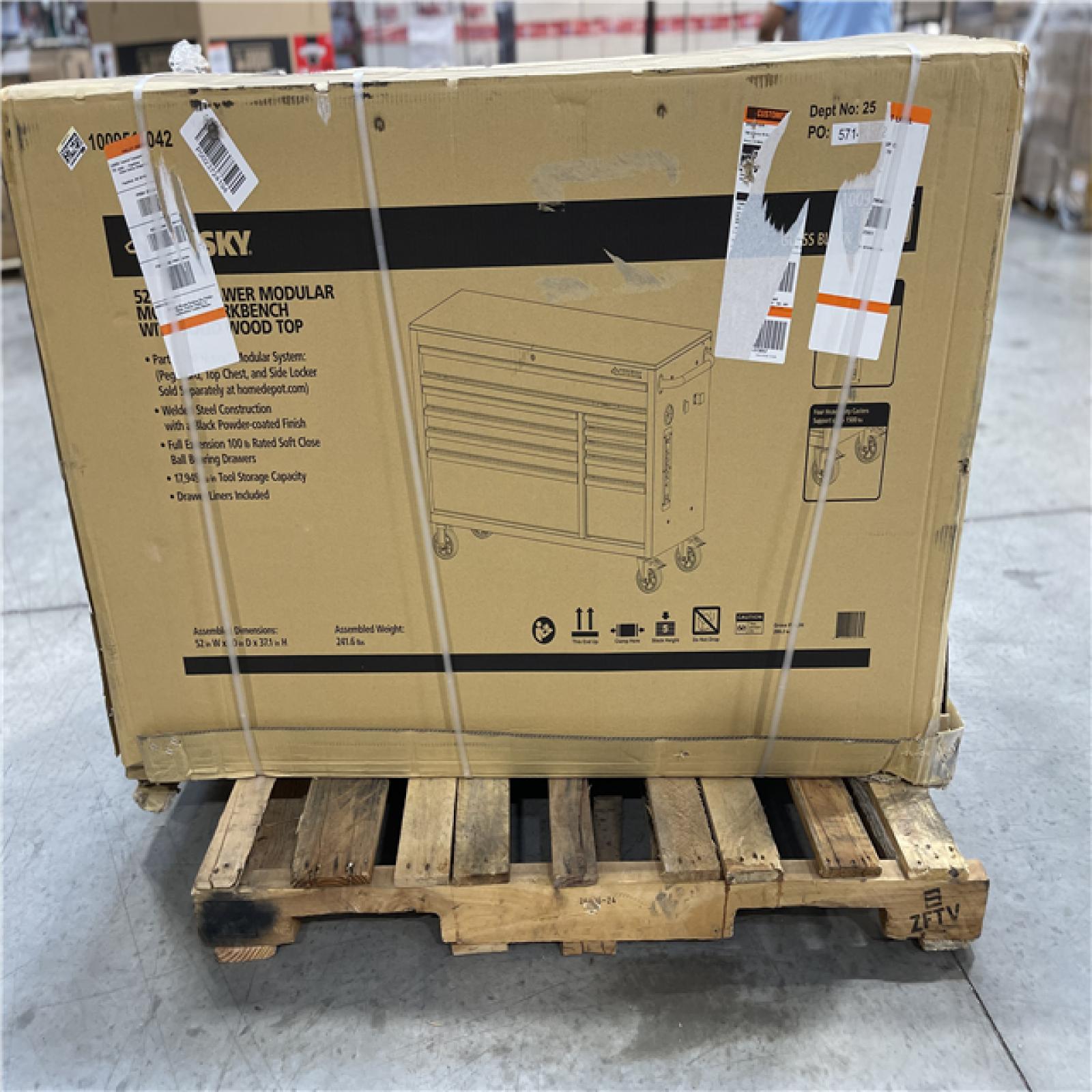 DALLAS LOCATION - Husky Modular Tool Storage 52 in. W x 20 in. D Standard Duty Black Mobile Workbench Cabinet