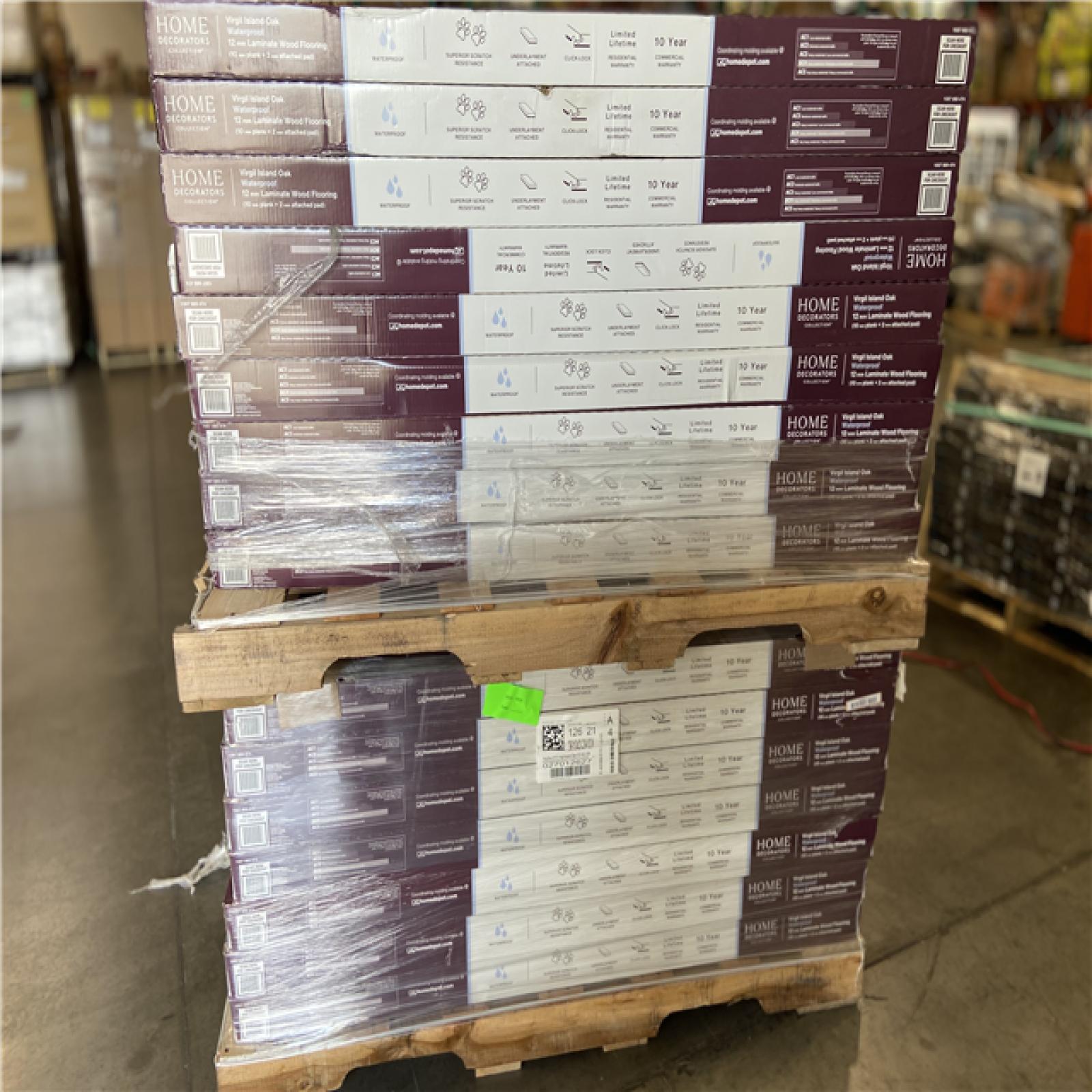 DALLAS LOCATION - Home Decorators Collection Virgil Island Oak 12 mm T x 8 in. W Waterproof Laminate Wood Flooring (15.9 sqft/case) 48 CASES