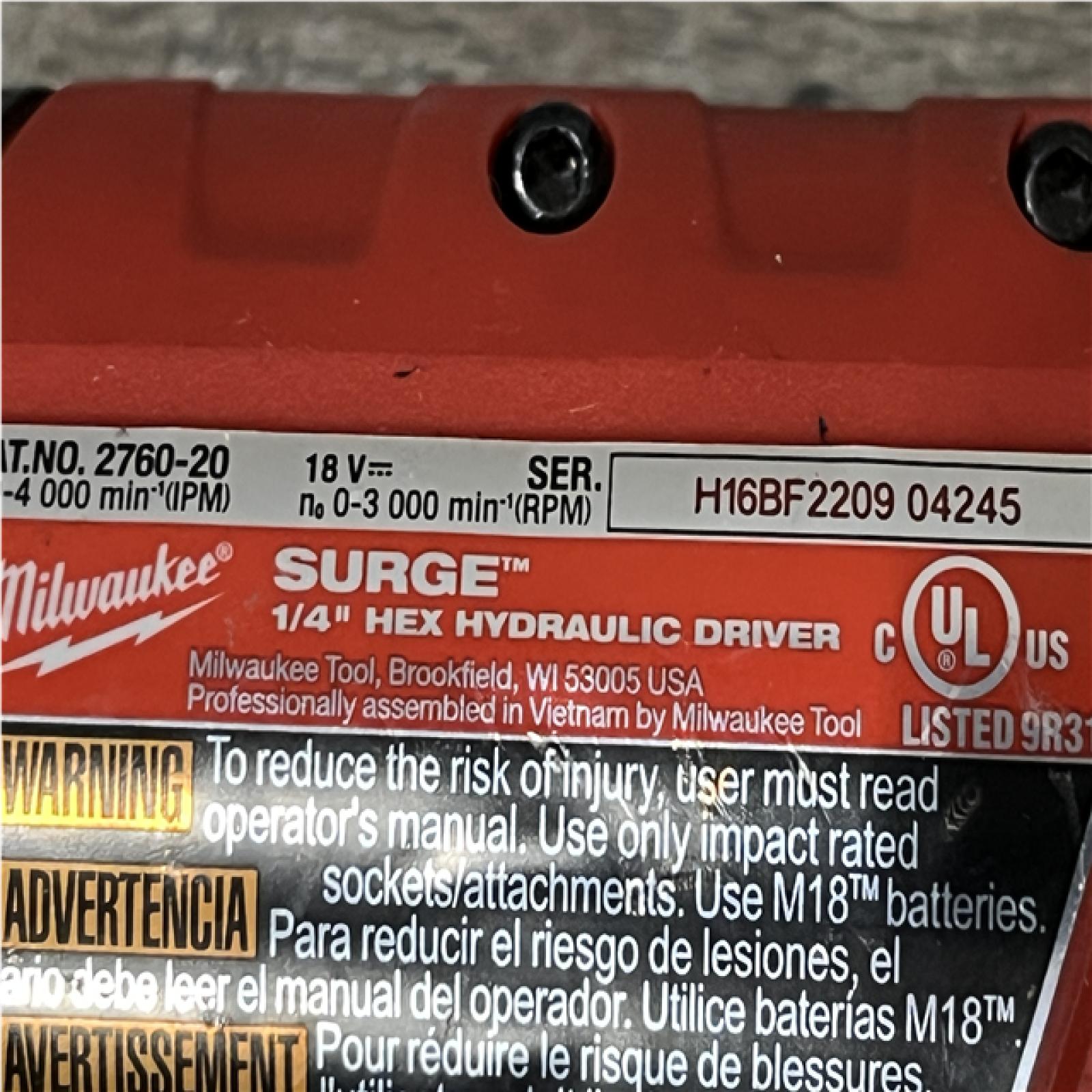 AS-IS Milwaukee FUEL SURGE 18-Volt Lithium-Ion Brushless Cordless 1/4 in. Hex Impact Driver Compact Kit