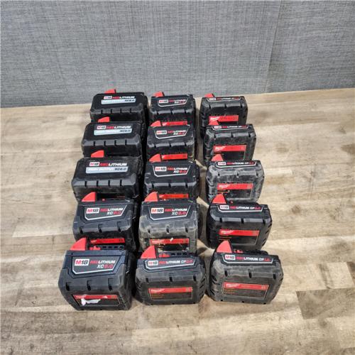 HOUSTON LOCATION - AS-IS MILWAUKEE BATTERY PACK QTY - 15