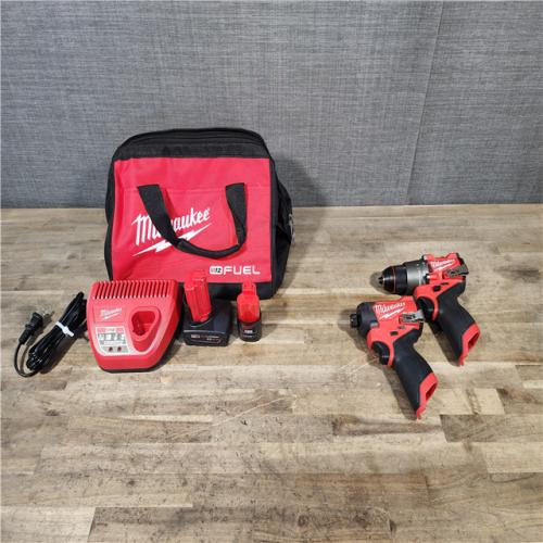HOUSTON LOCATION - AS-IS Milwaukee 3497-22 12V Brushless Hammer Drill and Impact Driver Combo Kit