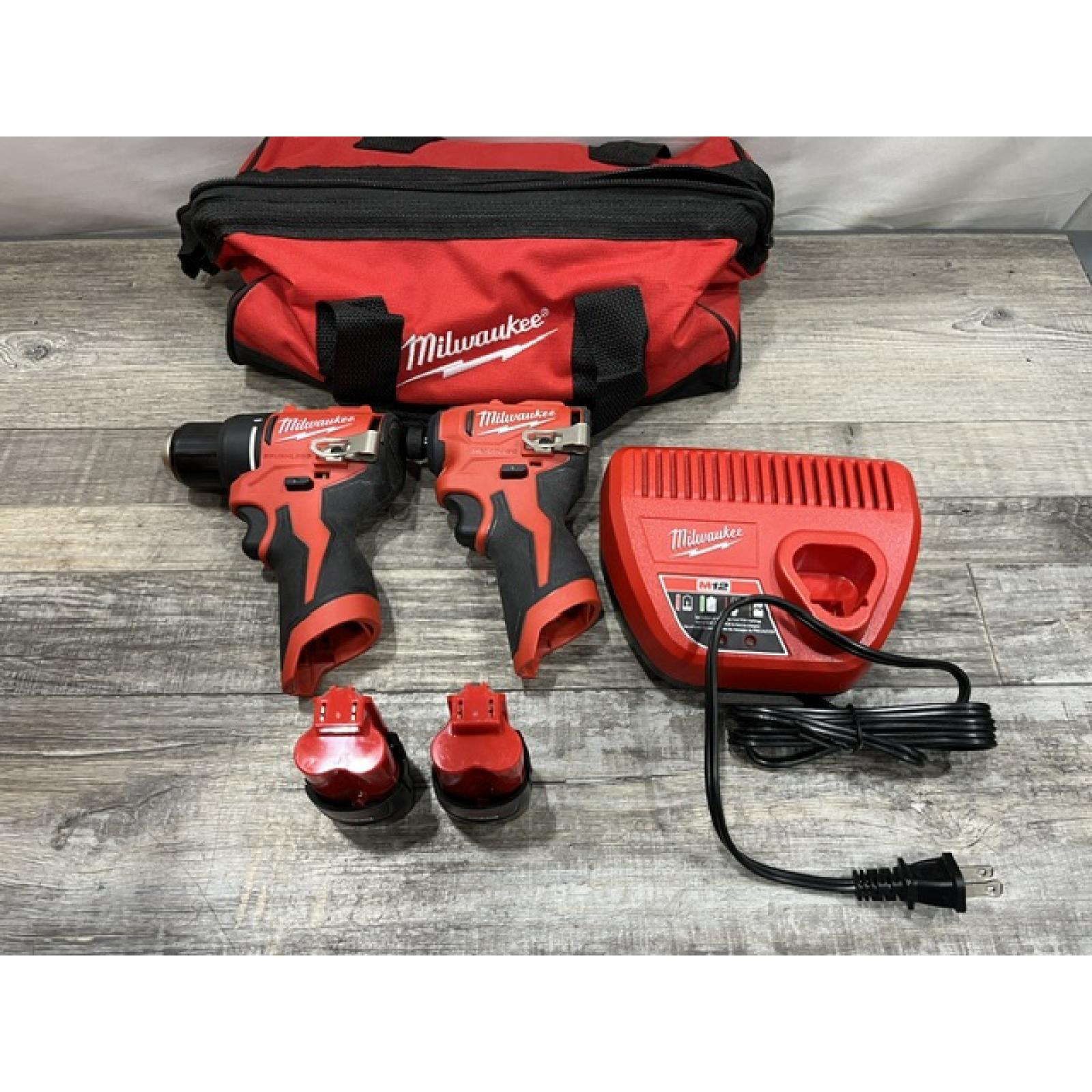 AS-IS Milwaukee 12-Volt Lithium-Ion Brushless Cordless Subcompact Drill and Impact Driver Combo Kit