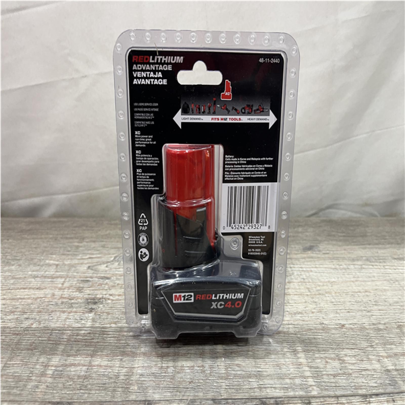 NEW - Milwaukee 12-Volt Lithium-Ion XC Extended Capacity Battery Pack 4.0Ah