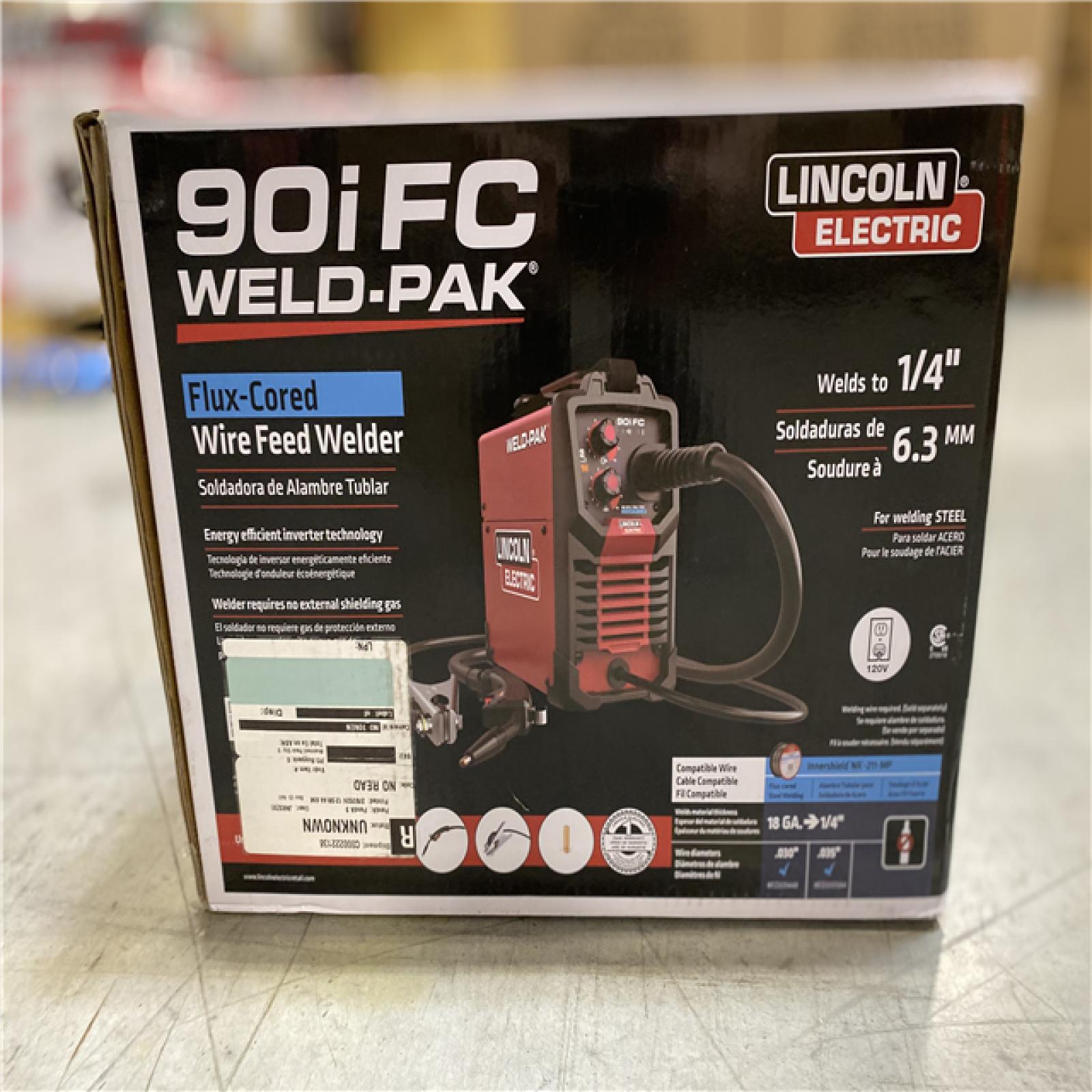NEW! Lincoln Electric WELDPAK 90i FC FluxCored Wire Feeder Welder