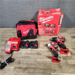 HOUSTON LOCATION - AS-IS Milwaukee 18V Cordless Brushed 2-Tool Drill/Driver and Impact Driver Kit