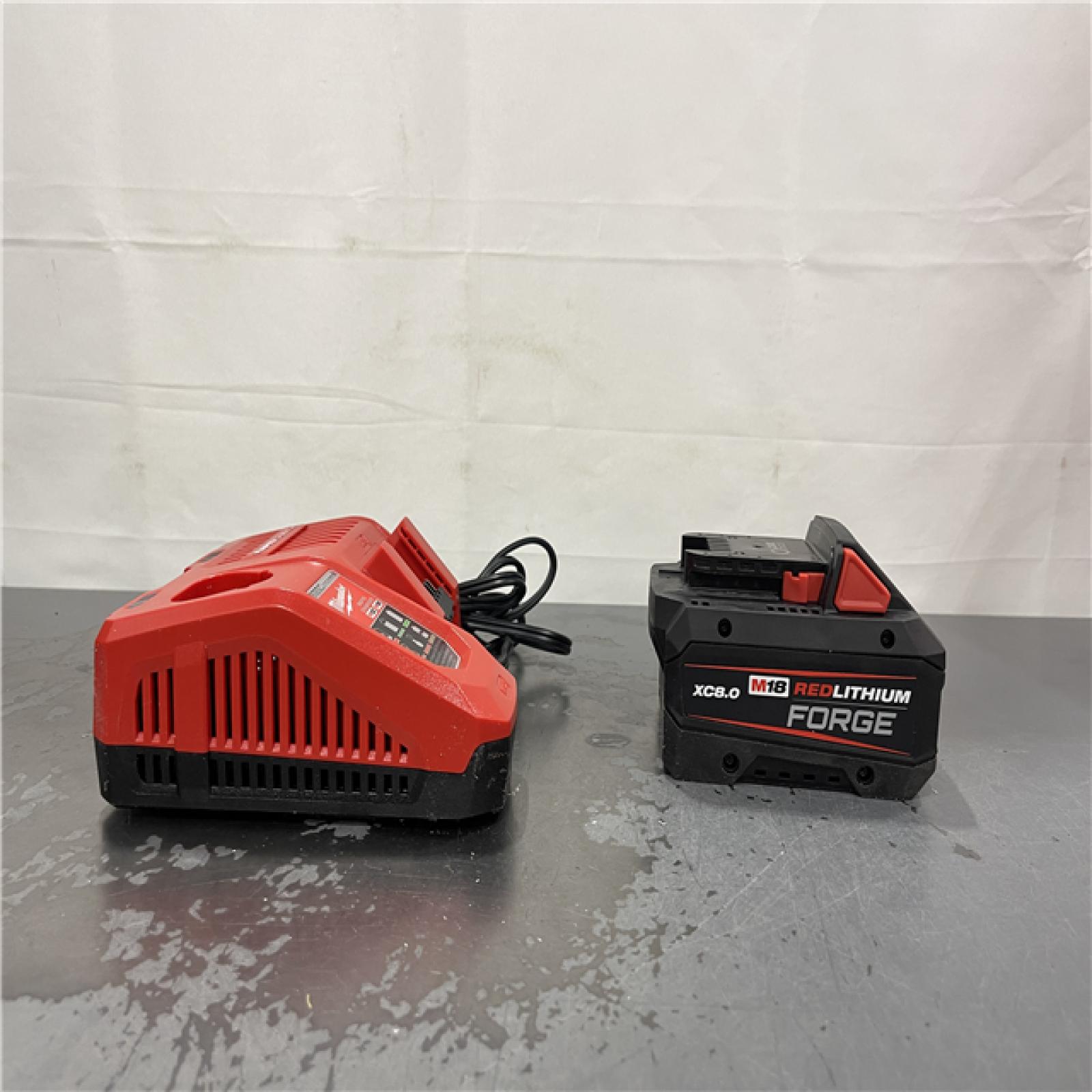 AS-IS- Milwaukee M18 18-Volt Lithium-Ion REDLITHIUM FORGE Starter Kit with 8.0Ah Battery and Rapid Charger