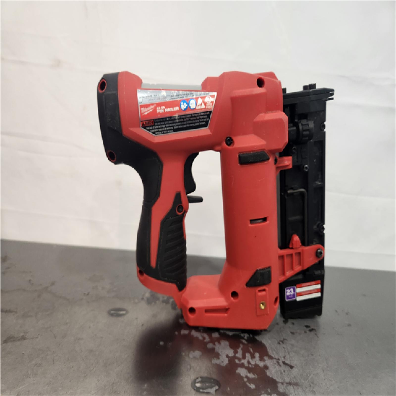 AS-IS- Milwaukee 12-Volt 23-Gauge Lithium-Ion Cordless Pin Nailer (Tool-Only)