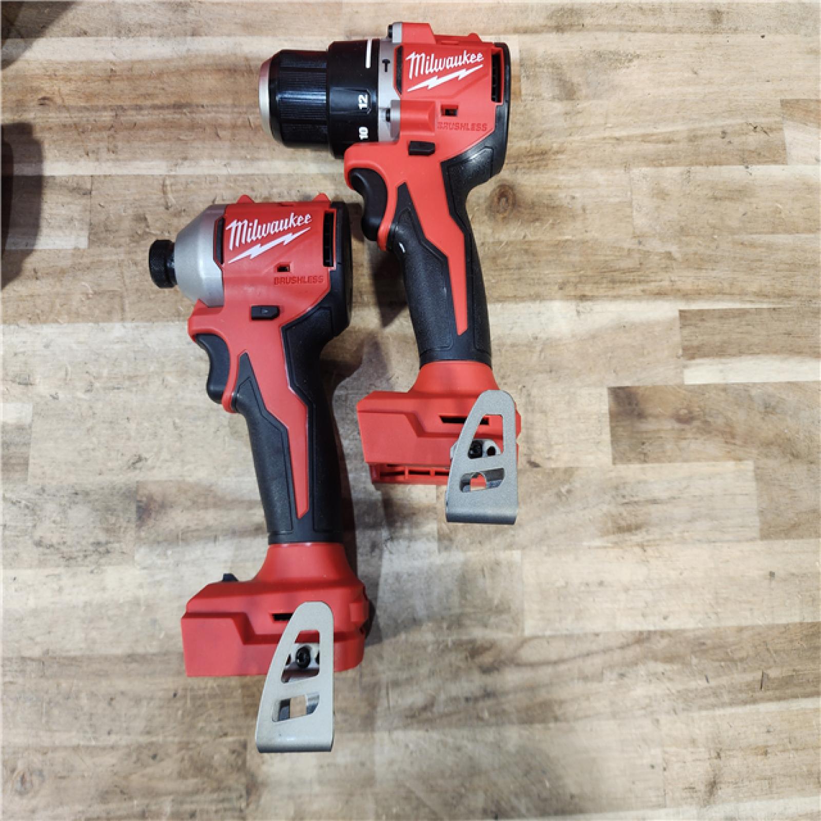HOUSTON LOCATION - AS-IS Milwaukee 18-Volt Lithium-Ion Brushless Cordless Compact Hammer Drill/Impact Combo Kit