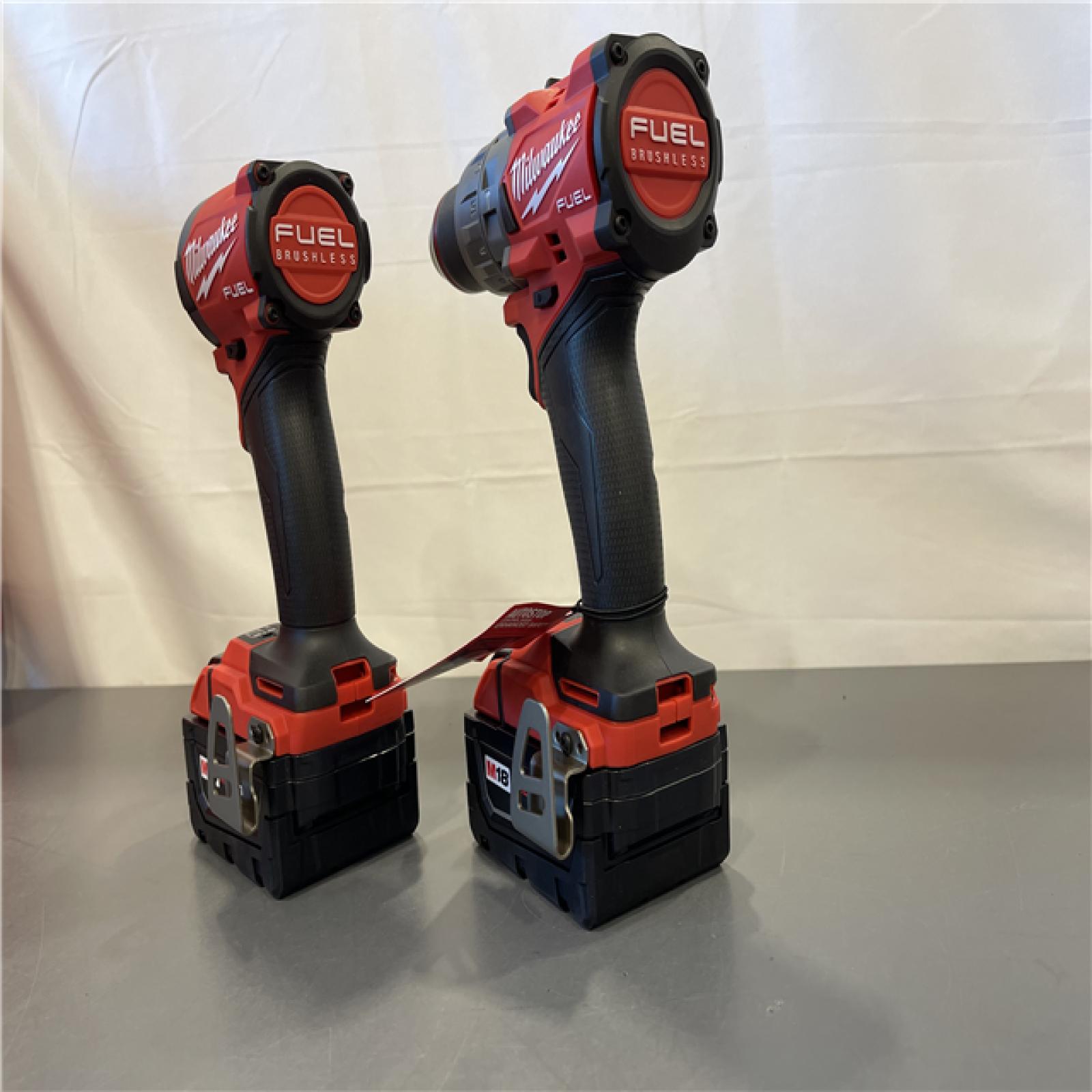 AS-IS - MILWAUKEE FUEL 18V Lithium-Ion Brushless Cordless Hammer Drill and Impact Driver Combo Kit