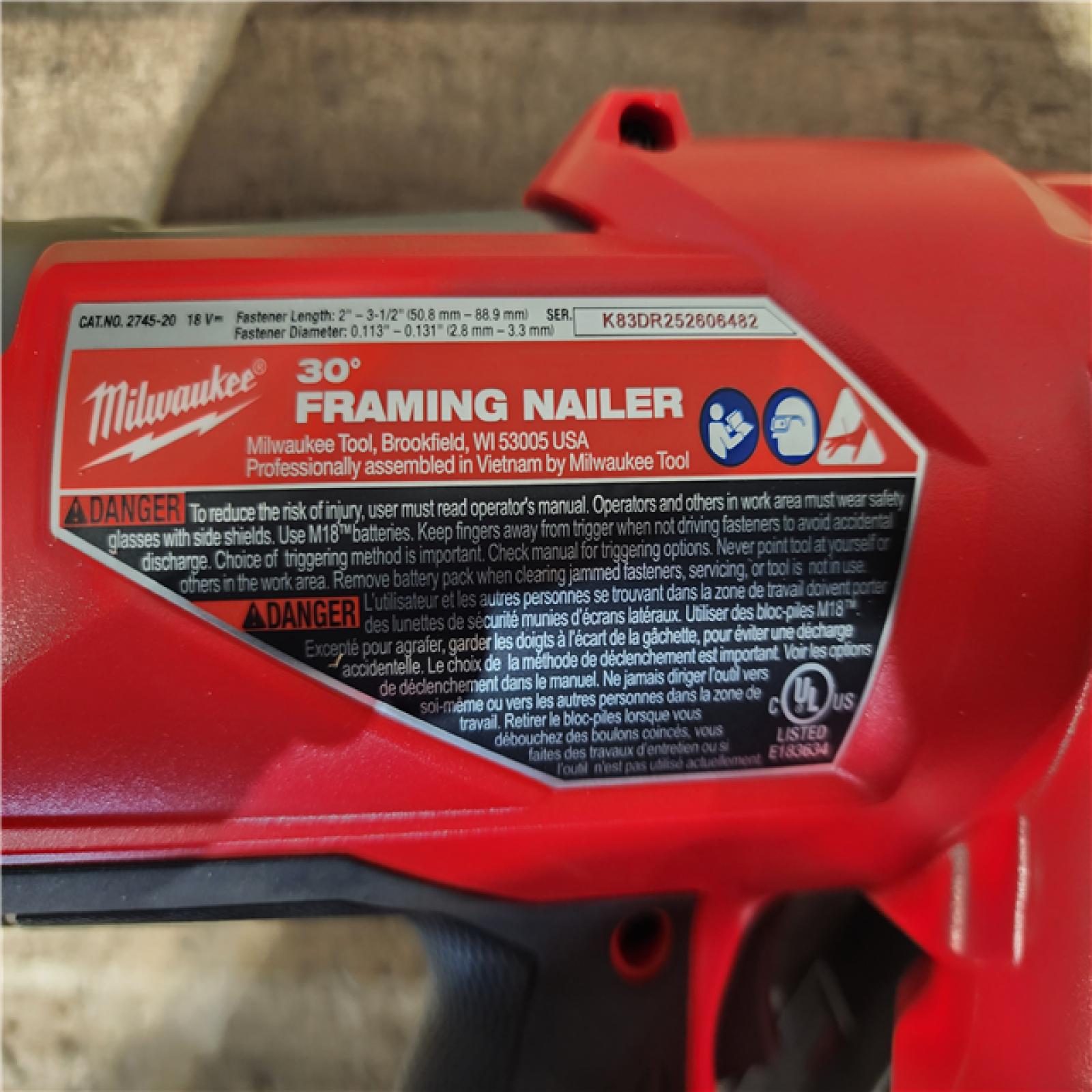 HOUSTON LOCATION - AS-IS Milwaukee FUEL 3-1/2 in. 18-Volt 30-Degree Lithium-Ion Brushless Cordless Framing Nailer (Tool-Only)
