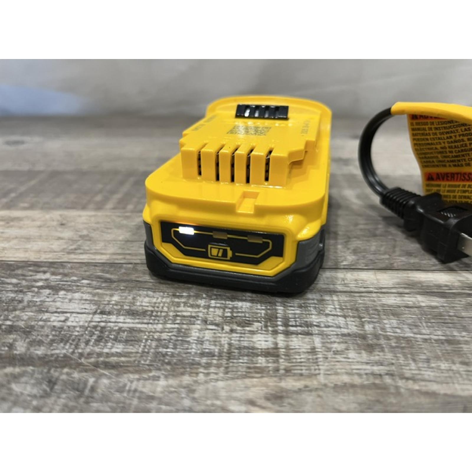 AS-IS DEWALT 20V MAX XR POWERSTACK Lithium-Ion Battery Starter Kit with 1.7Ah Battery and Charger