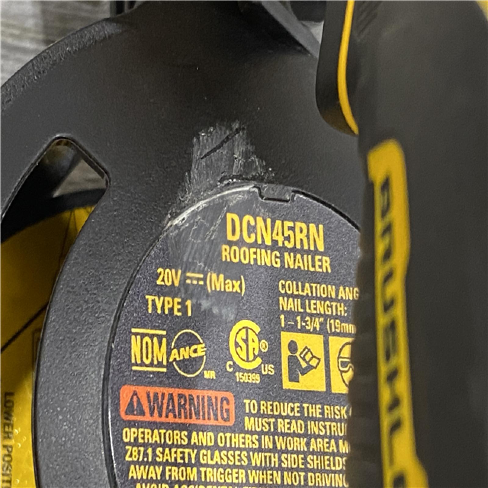 AS-IS DEWALT 20V MAX 15-Degree Electric Cordless Roofing Nailer (Tool Only)