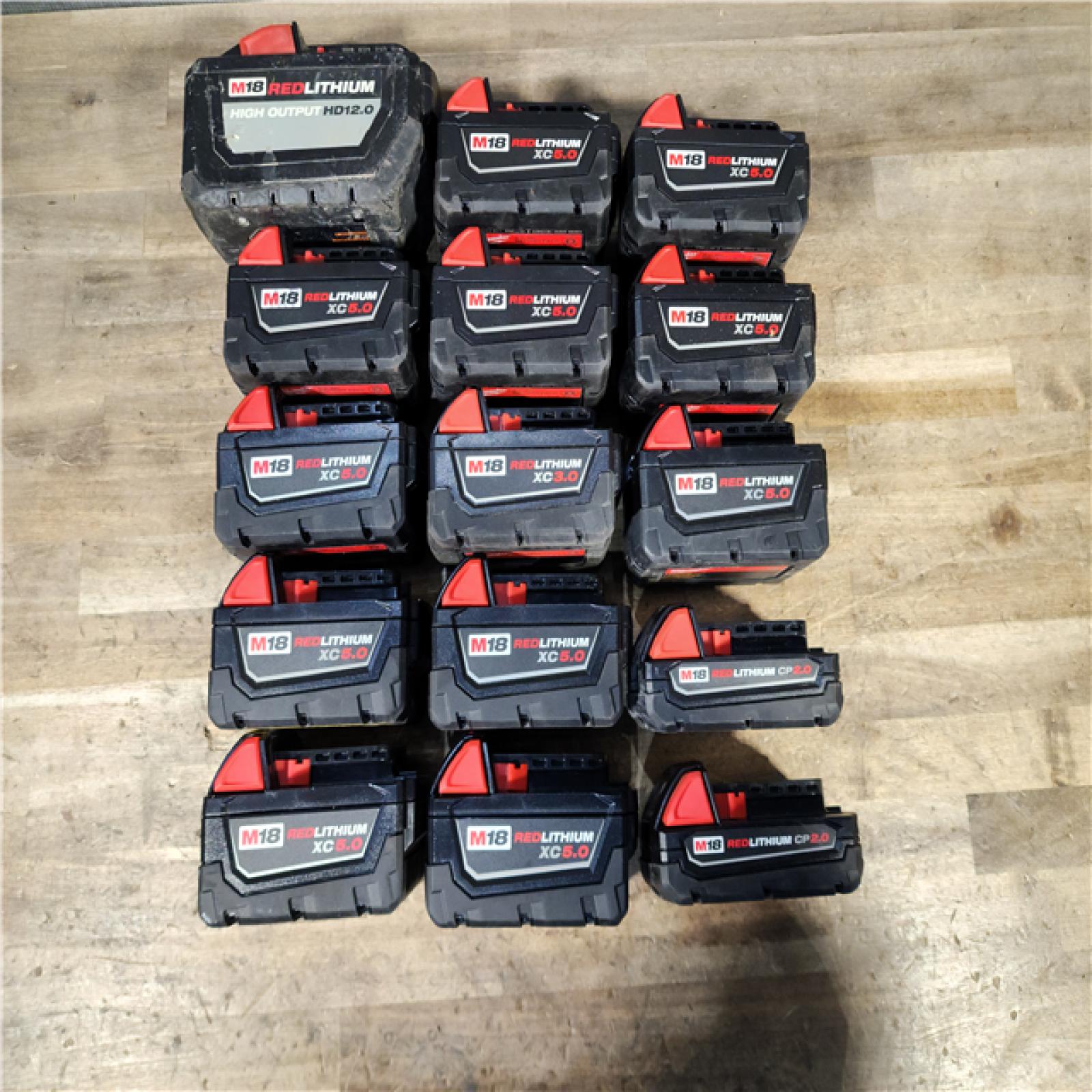 HOUSTON LOCATION - AS-IS MILWAUKEE BATTERY PACK QTY - 15