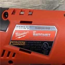 AS-IS Milwaukee 12/18V Lithium-Ion Cordless 3/8 in. Ratchet and 1/2 in. High Torque Impact Wrench with Friction Ring Combo Kit