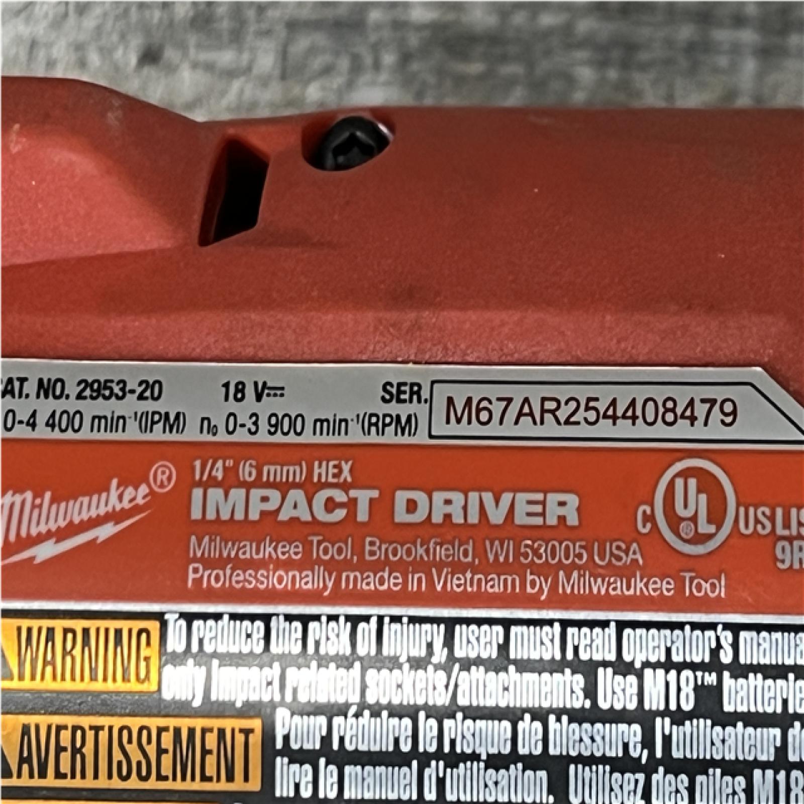 AS-IS Milwaukee FUEL 18V Lithium-Ion Brushless Cordless 1/4 in. Hex Impact Driver Kit