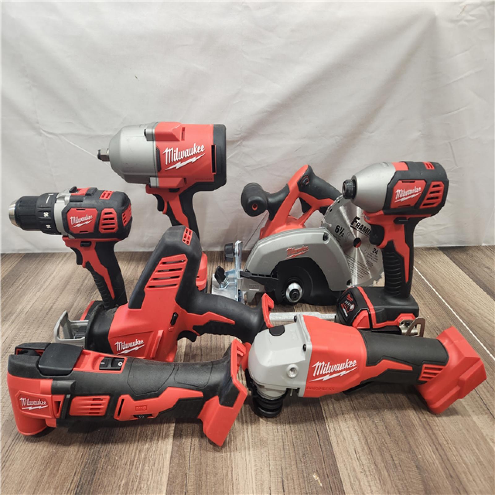 AS-IS- Milwaukee M18 18-Volt Lithium-Ion Cordless 9-Tool Combo Kit with 2-Batteries  Charger and Tool Bag