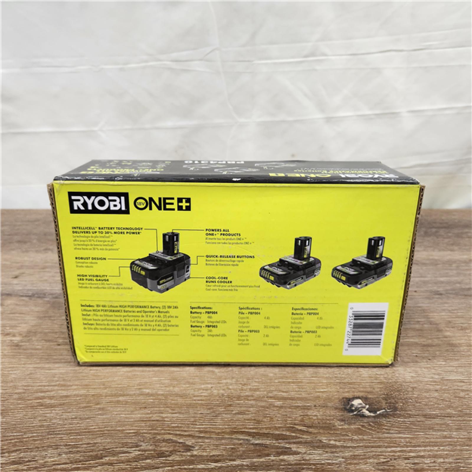 NEW! RYOBI ONE+ 18V Lithium-Ion 4.0 Ah HIGH PERFORMANCE Battery with (2) 2.0 Ah HIGH PERFORMANCE Batteries