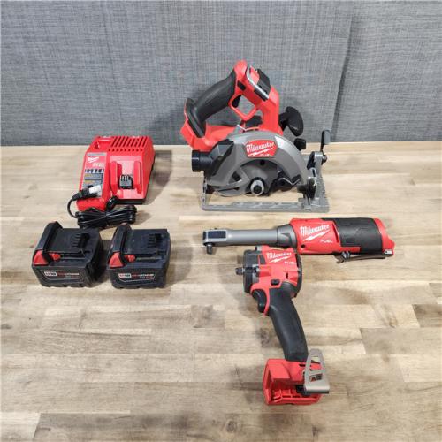 HOUSTON LOCATION - AS-IS MILWAUKEE 3 TOOL COMBO KIT W/ (2) BATTERY & CHARGER