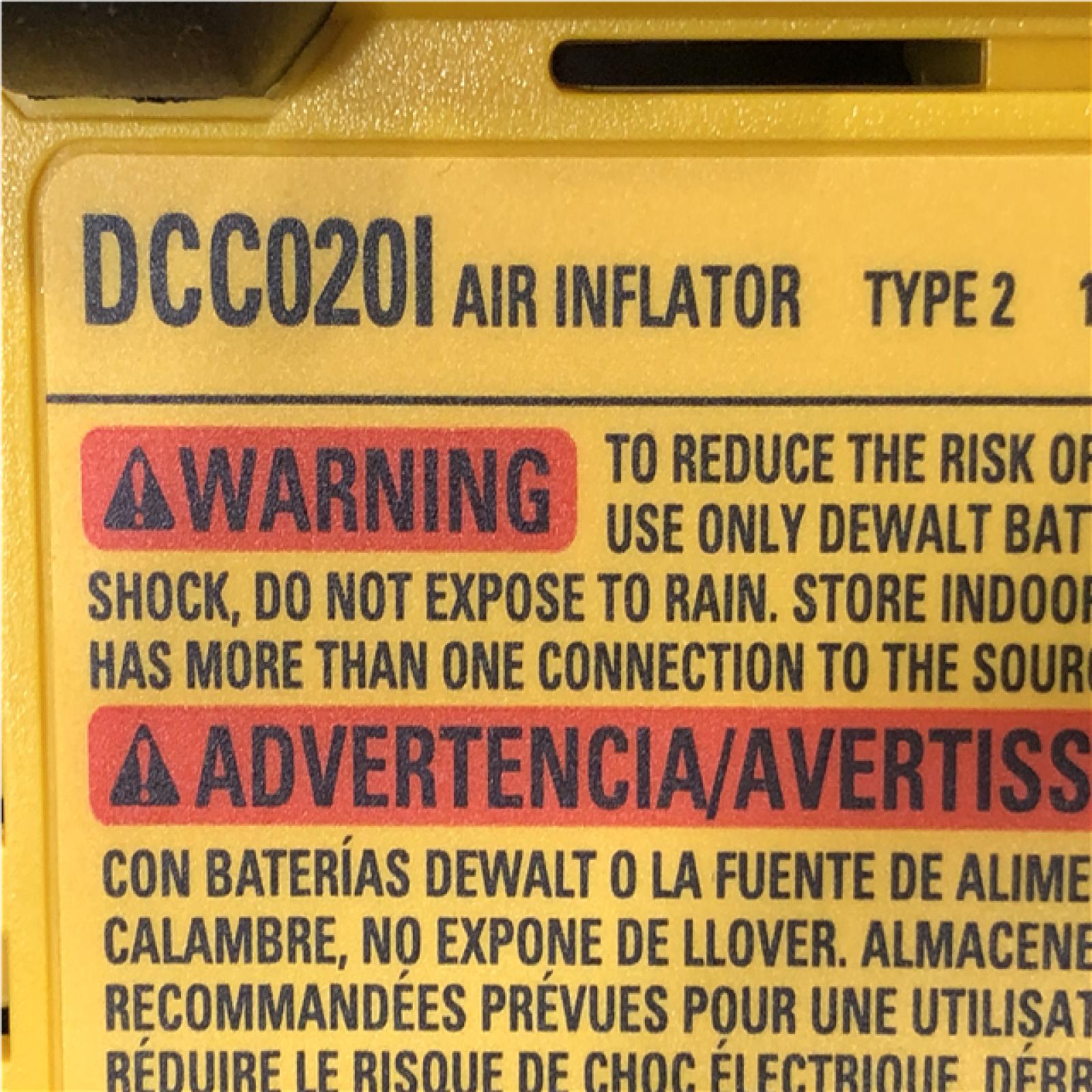 AS-IS DEWALT 20V MAX Cordless Electric Portable Inflator (Tool Only)