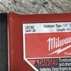 AS-IS Milwaukee 12-Volt Lithium-Ion Cordless 3/8 in. Crown Stapler (Tool-Only)