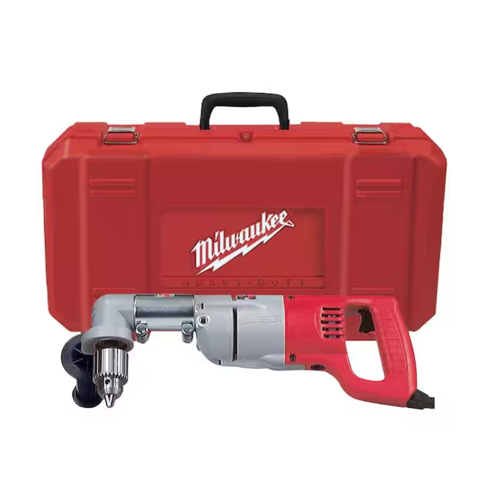NEW!- Milwaukee 7 Amp Corded 1/2 in. Corded Right-Angle Drill Kit with Hard Case