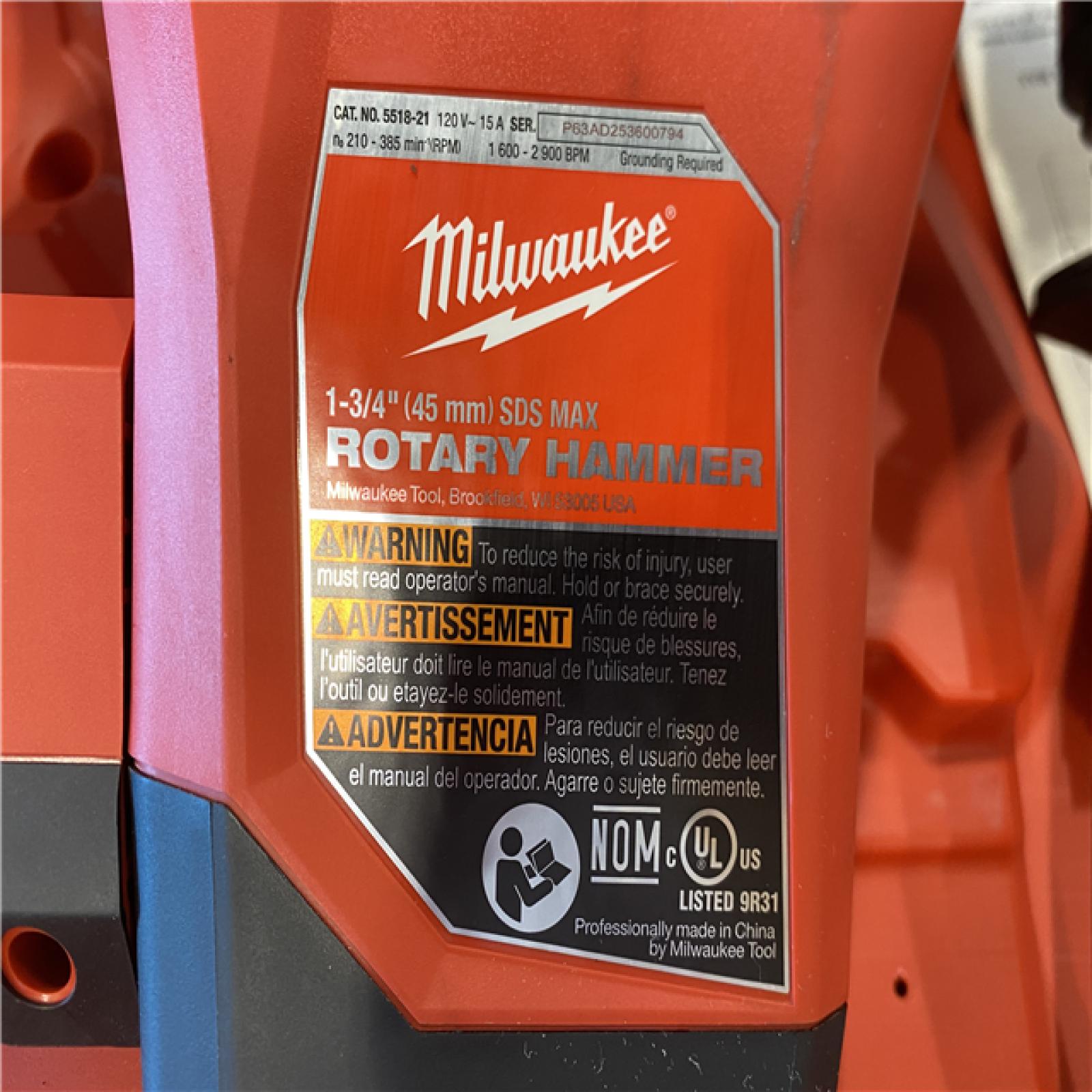 AS-IS Milwaukee 1-3/4 in. SDS-MAX Rotary Hammer