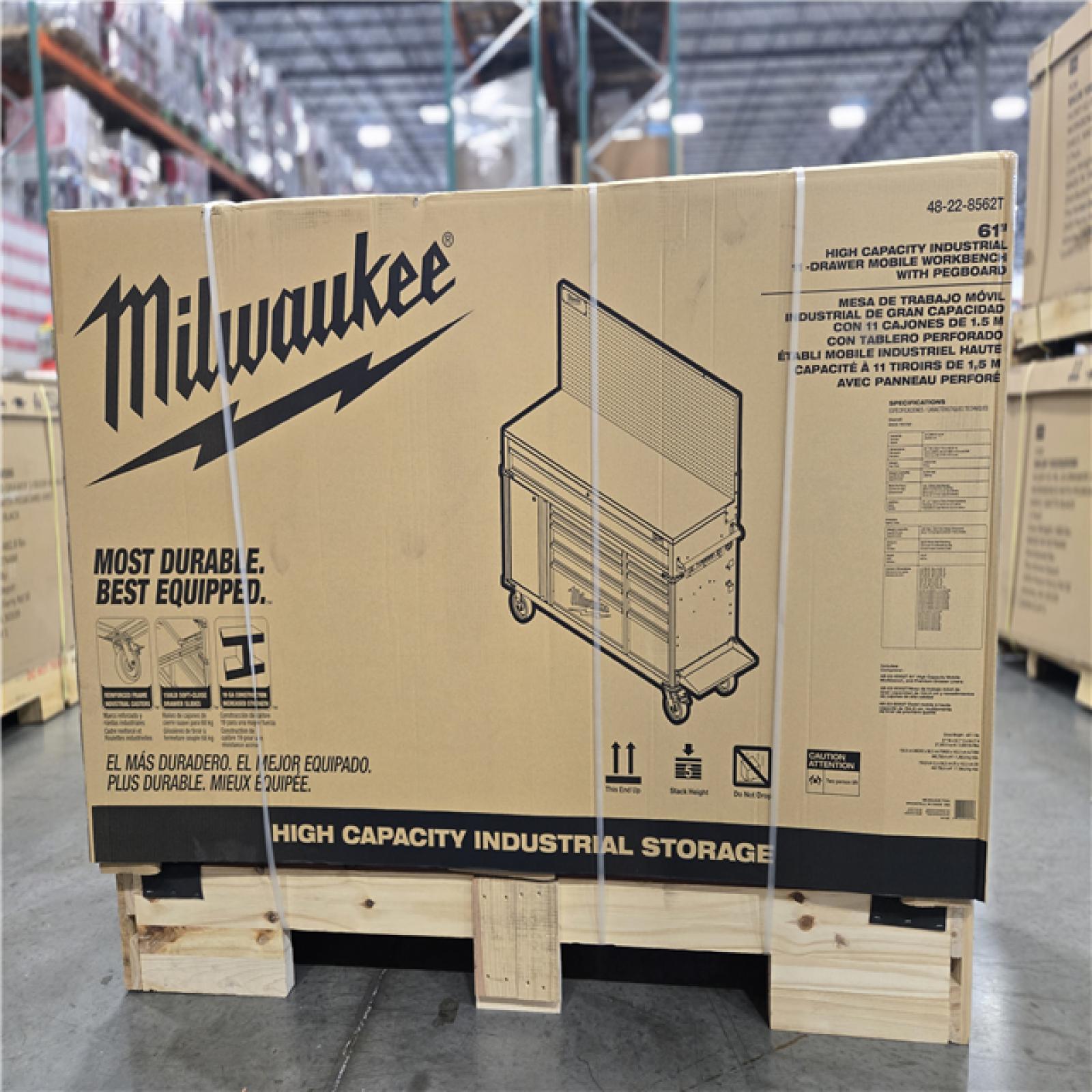 DALLAS LOCATION- AS-IS MILWAUKEE High Capacity 61 in. W x 22.1 in D 11-Drawer Mobile Workbench