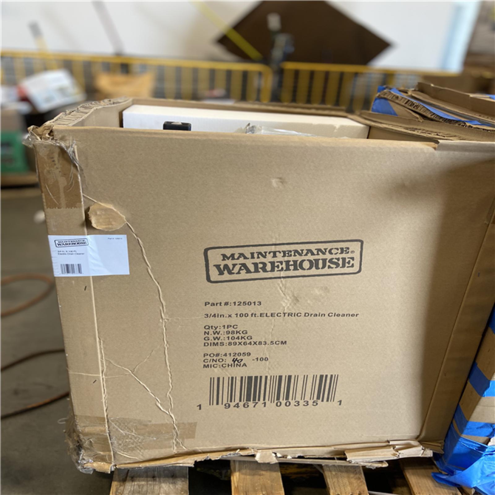 DALLAS LOCATION - AS-IS Maintenance Warehouse® 3/4 In. X 100 Ft. Electric Drain Cleaner